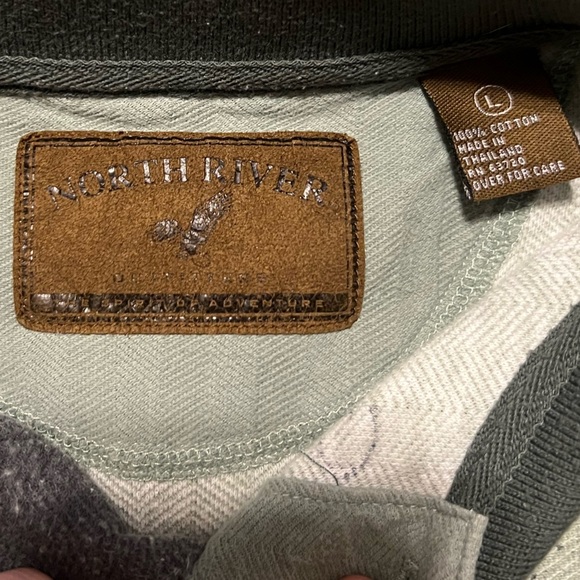 North River Green Fly Fishing Trout Polo Shirt Short Sleeve Camping Fish - Large - Picture 5 of 10